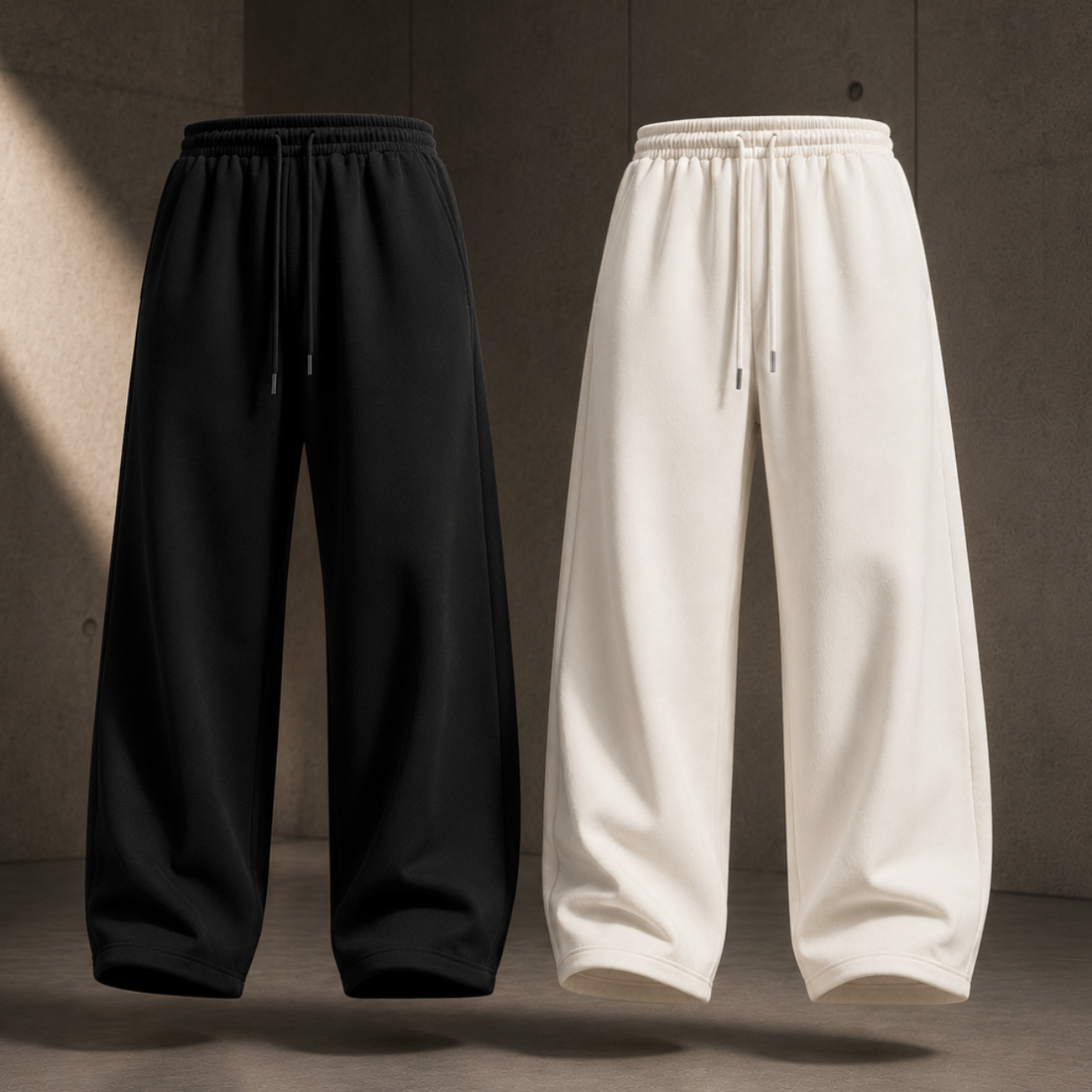 BLACK & WHITE OVERSIZED JOGGERS