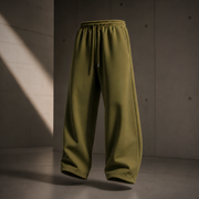 WHITE & OLIVE GREEN OVERSIZED JOGGERS