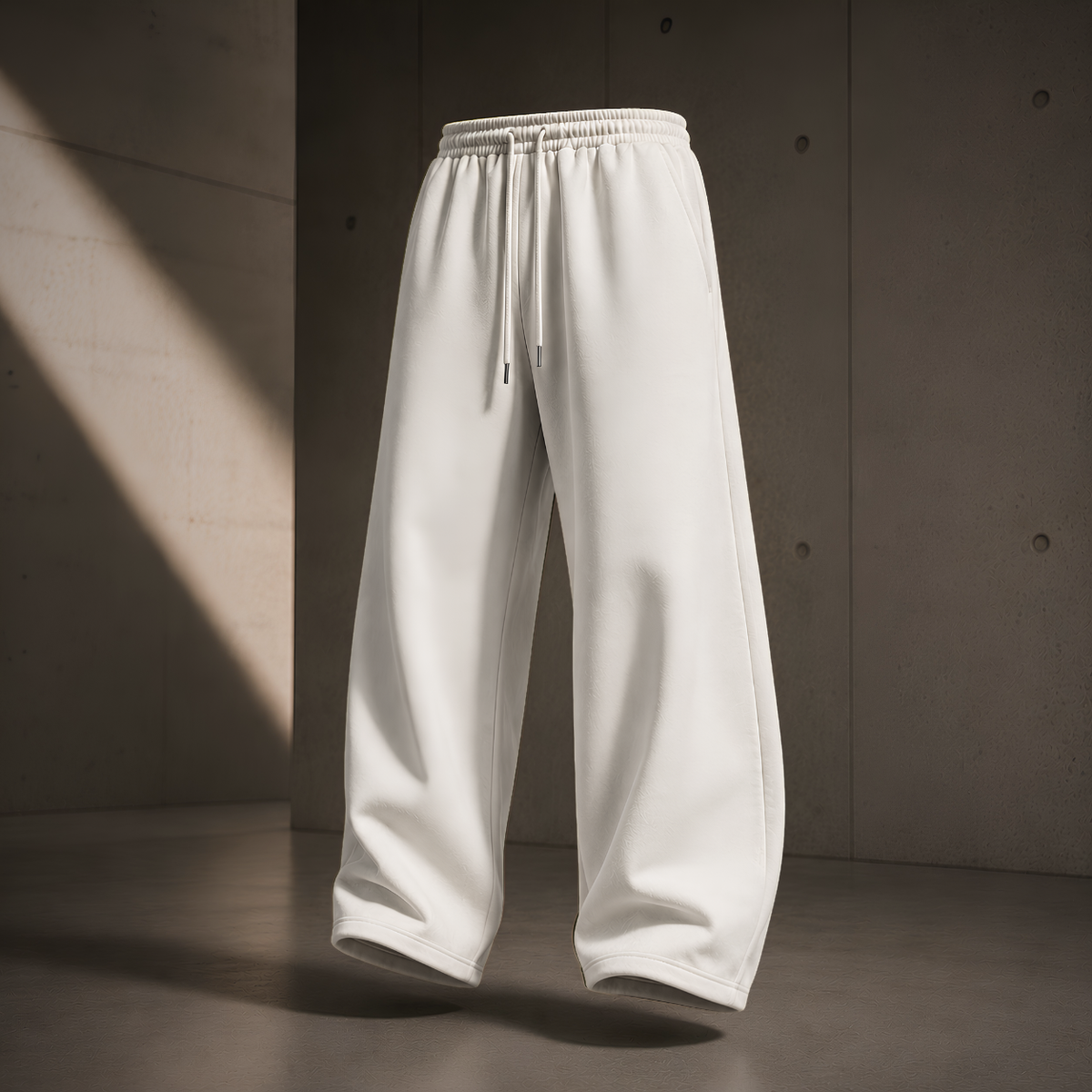 WHITE & OLIVE GREEN OVERSIZED JOGGERS